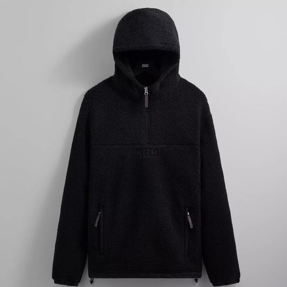 Kith Bonded Sherpa Quarter Zip Hoodie in Black Men’s Size XL FW22 Brand new